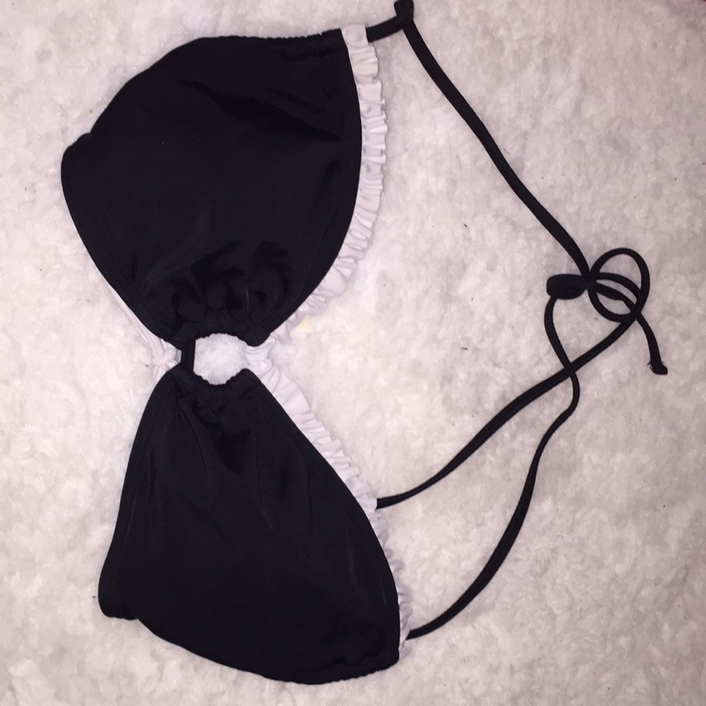 Black and white swim top size L